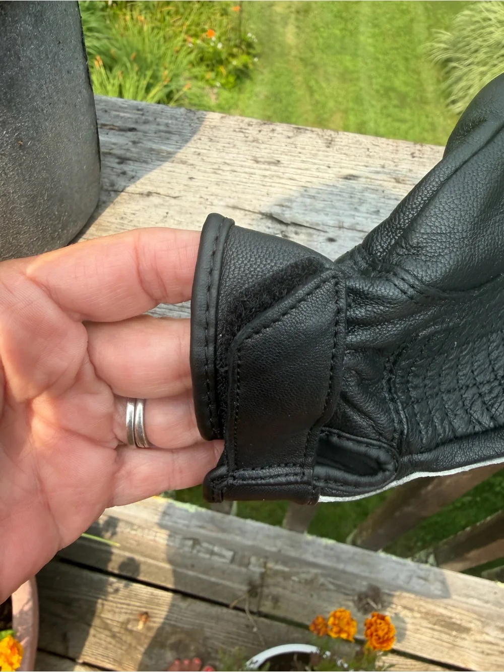 Harley-Davidson Genuine Goatskin Leather Motorcycle Riding Gloves Black M
